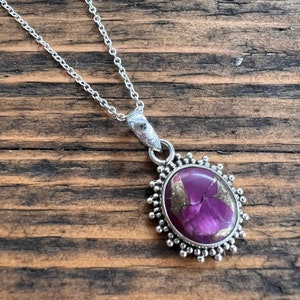 Pink copper Turquoise necklace, Delicate Necklace, Boho necklace, December birthstone necklace, Sterling silver turquoise , Turquoise gifts