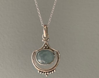 Aquamarine necklace, Delicate Necklace, Boho necklace, Aquamarine necklace, March Birthstone, Sterling silver necklace, Mothers Day gift