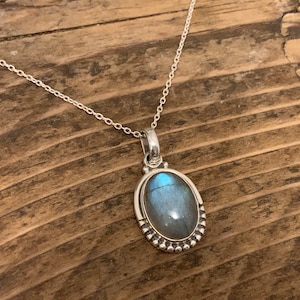 Labradorite necklace, Labradorite necklace,Boho necklace, Labradorite Oval  necklace, Sterling silver labradorite necklace