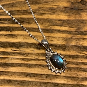 Dainty Labradorite necklace, Boho necklace, Labradorite Oval necklace, Sterling silver labradorite necklace