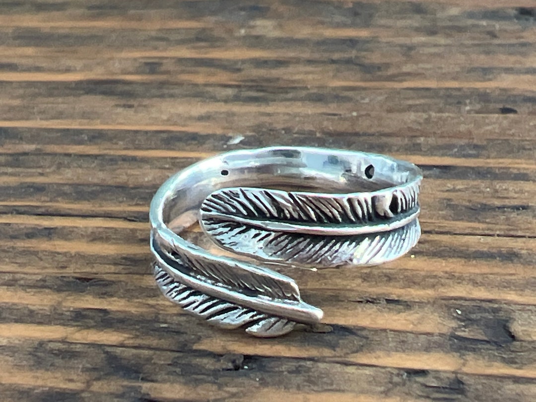 Silver Feather Ring, 925 Sterling Adjustable Feather Thumb Silver Ring, Pinky Ring, Men and Women Feather Ring - Etsy Silver Feather Ring, 925 Sterling Adjustable Feather Thumb Silver Ring, Pinky Ring, Men and Women Feather Ring - Etsy