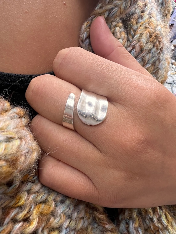 4 stks Chunky Zilveren Ringen Set voor Vrouwen, Bands