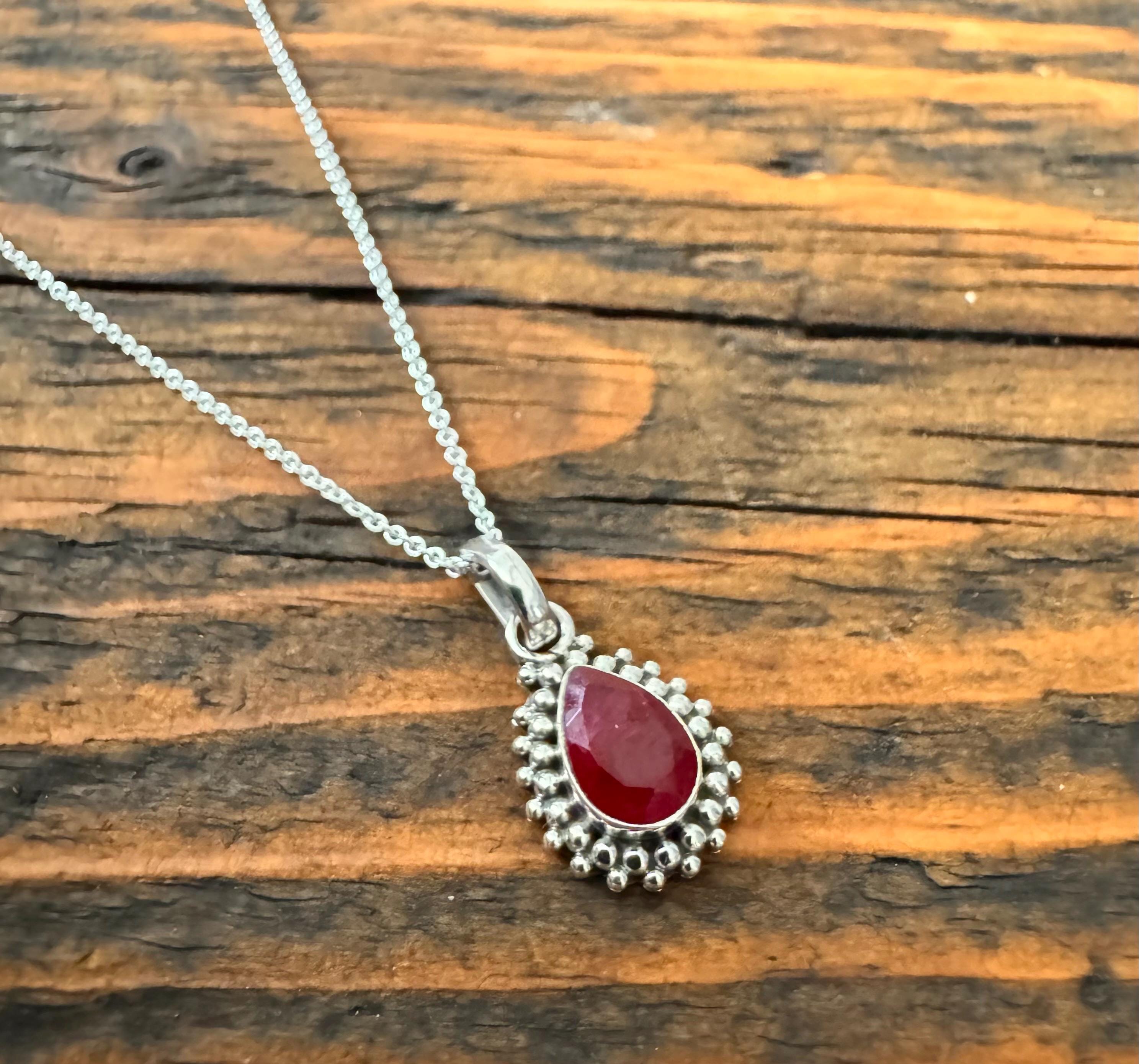 Rubi Necklace, Faceted Rubi Necklace, Boho Pink Necklace