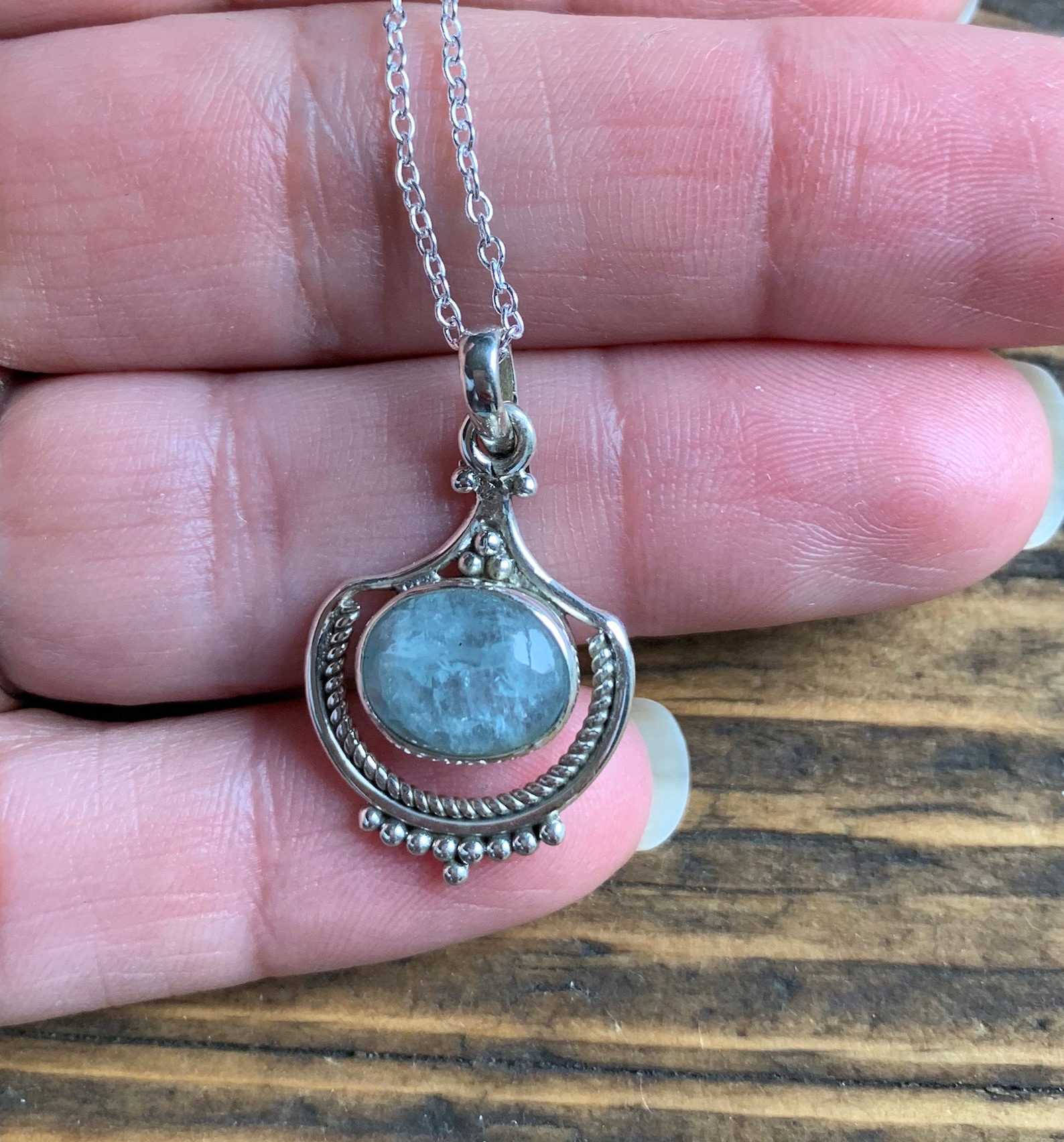 Aquamarine Necklace Delicate Necklace Boho Necklace Etsy