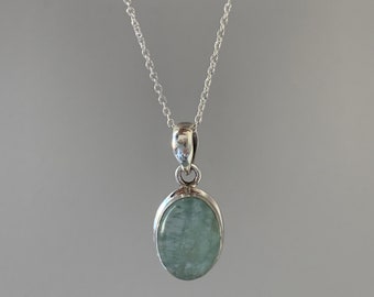 Sterling Silver Aquamarine Necklace: Delicate March Birthstone
