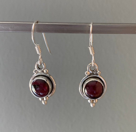 Etsy garnet deals earrings