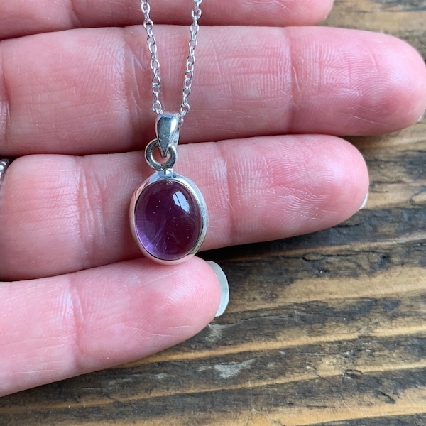 Dainty Amethyst necklace, boho necklace, February birthstone, Amethyst necklace, Sterling silver amethyst purple necklace, delicate necklace