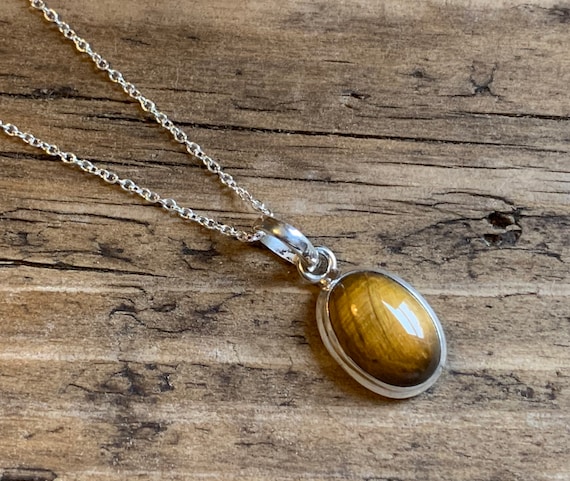 Sterling Silver Tigers Eye Oval Pendants Sterling Silver Tigers Eye Oval Pendants