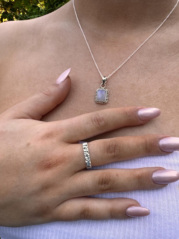 Silver Square Ring, 925 Sterling Silver Ring, Cool Square