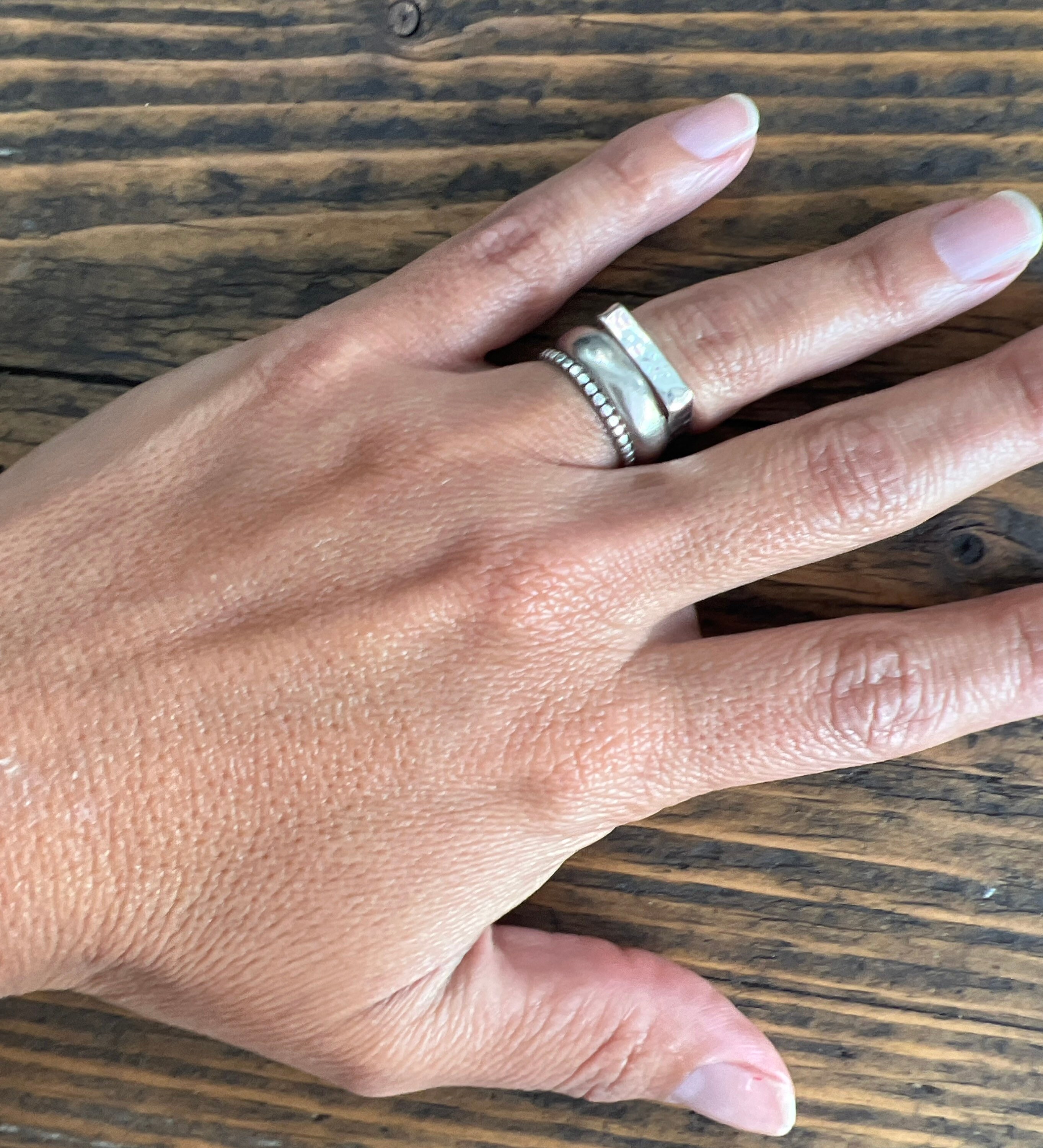 Silver Square Ring, 925 Sterling Silver Ring, Cool Square