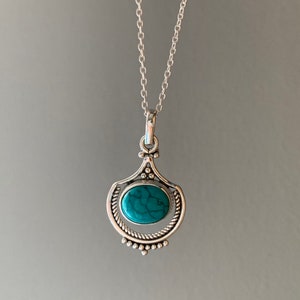 Türkis Halskette, Zarte Halskette, Boho Halskette, Türkis Halskette, Sterling Silber Türkis Halskette, Türkis Geschenke