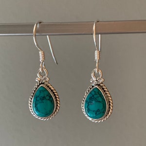 Turquoise earrings, Teardrop turquoise earrings, Turquoise dangle earrings,  turquoise earrings Uk