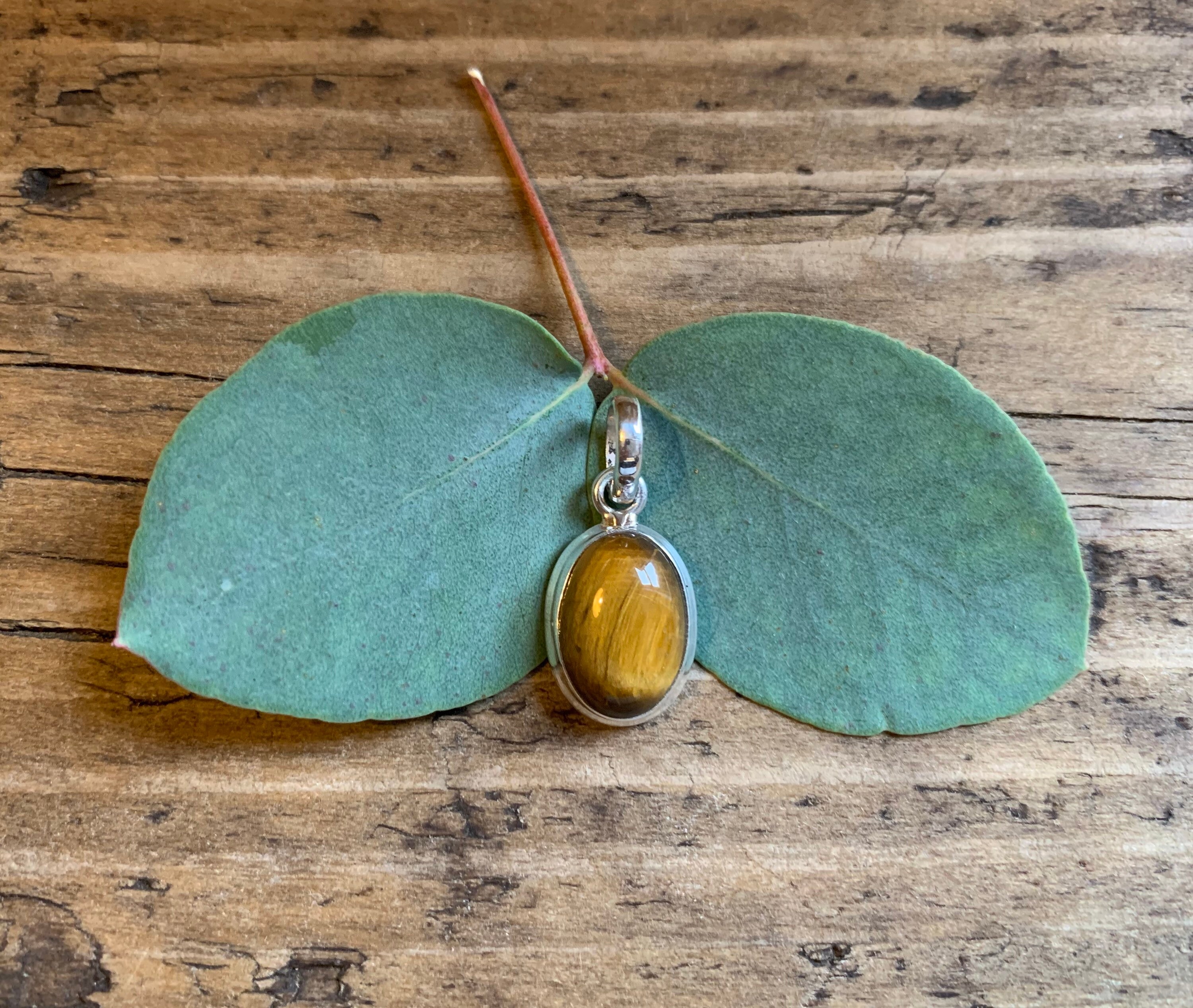 Tiger Eye Sterling Silver Necklace, Oval Tiger Eye Necklace Tiger Eye Sterling Silver Necklace, Oval Tiger Eye Necklace