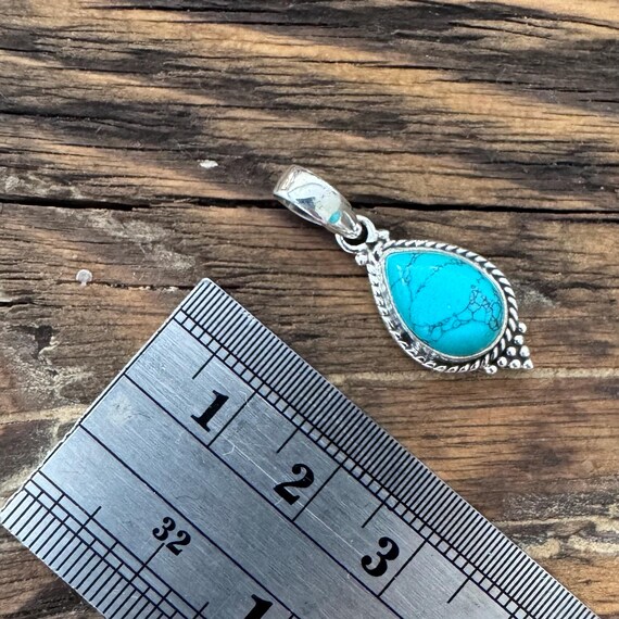 Sterling Silver Classic Turquoise Necklace: Delicate Minimalist