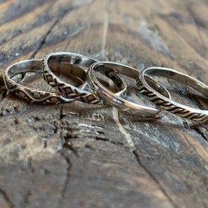 Stacking Pinky ring, Little finger ring,  sterling Midi ring, Sterling silver ring, Size US5 and US4 pinky ring