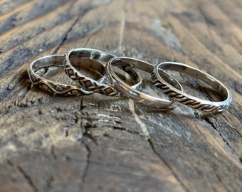 Sterling Silver Midi Ring: Delicate Stacking Pinky Ring (US Size 4 & 5)