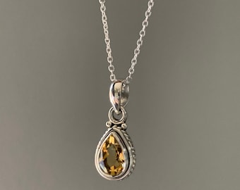 Citrine Necklace Sterling Silver - Etsy UK