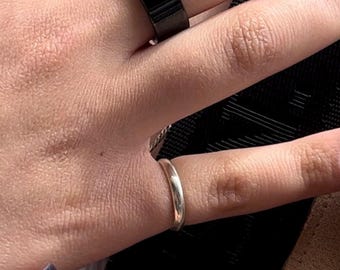 Verstellbarer Sterling Silber Bandring: Einfacher Fingerring, Midi, oder Zehenring