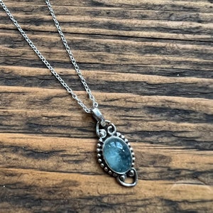 Aquamarine necklace, Delicate Necklace, Boho necklace, Aquamarine necklace, March Birthstone, Sterling silver necklace, Mothers Day gift