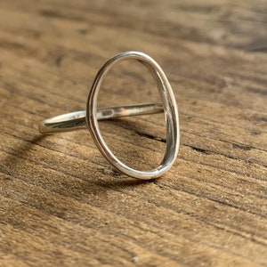 Silver circle ring, 925 sterling silver ring, cool circle ring, surf ring, circle ring, Gift for her image 1