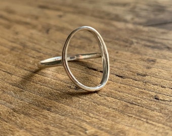 Bague cercle en argent, bague en argent sterling 925, bague cercle cool, bague de surf, bague cercle, cadeau pour elle