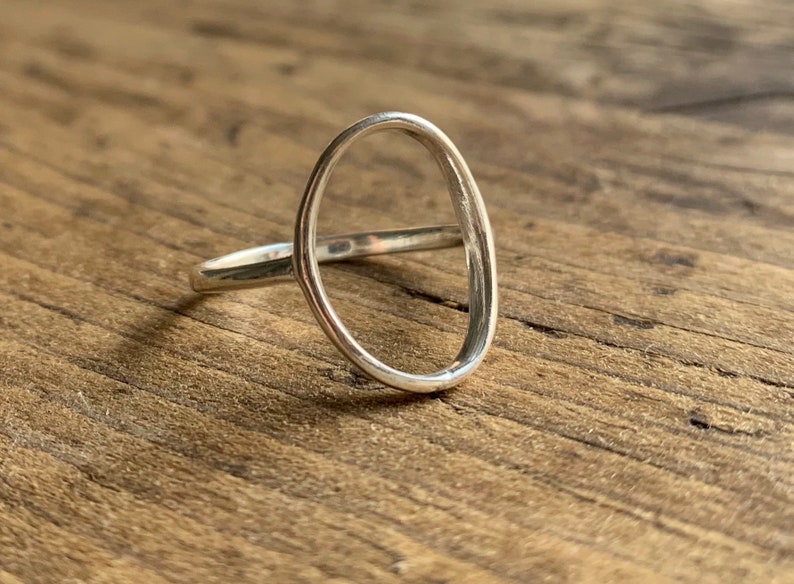 Silver circle ring, 925 sterling silver ring, cool circle ring, surf ring, circle ring, Gift for her image 1