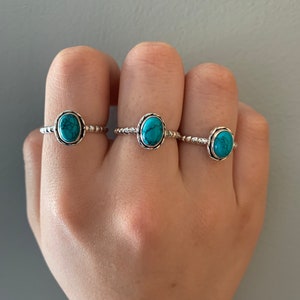 Turquoise Stackable Ring, Boho Minimalist Turquoise Ring, Delicate ...