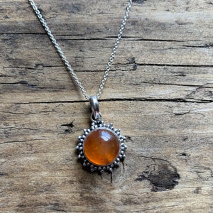 Carnelian necklace, Sun Necklace, Boho necklace, Carnelian necklace, sterling silver necklace,healing stone, August birthstone