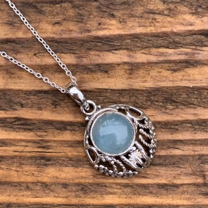 Sterling Silver Aquamarine Necklace: Delicate March Birthstone
