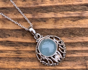 Sterling Silver Aquamarine Necklace: Delicate March Birthstone