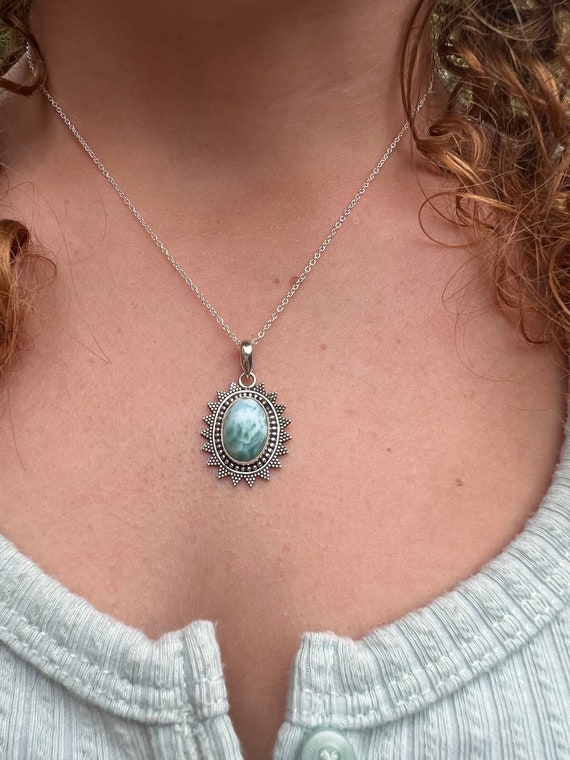 Etsy larimar shop necklace