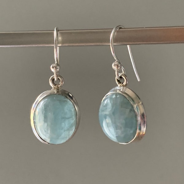 Aquamarine earrings, Boho aquamarine earrings, Boho dangle aquamarine earrings, Dangle flower earrings, Aquamarine birthstone