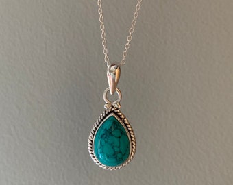 Turquoise necklace, Delicate Necklace, Boho necklace, Turquoise necklace, Sterling silver turquoise necklace, Turquoise gifts