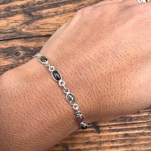 Silber Turmalin Armband: Minimalistischer Edelstein Schmuck