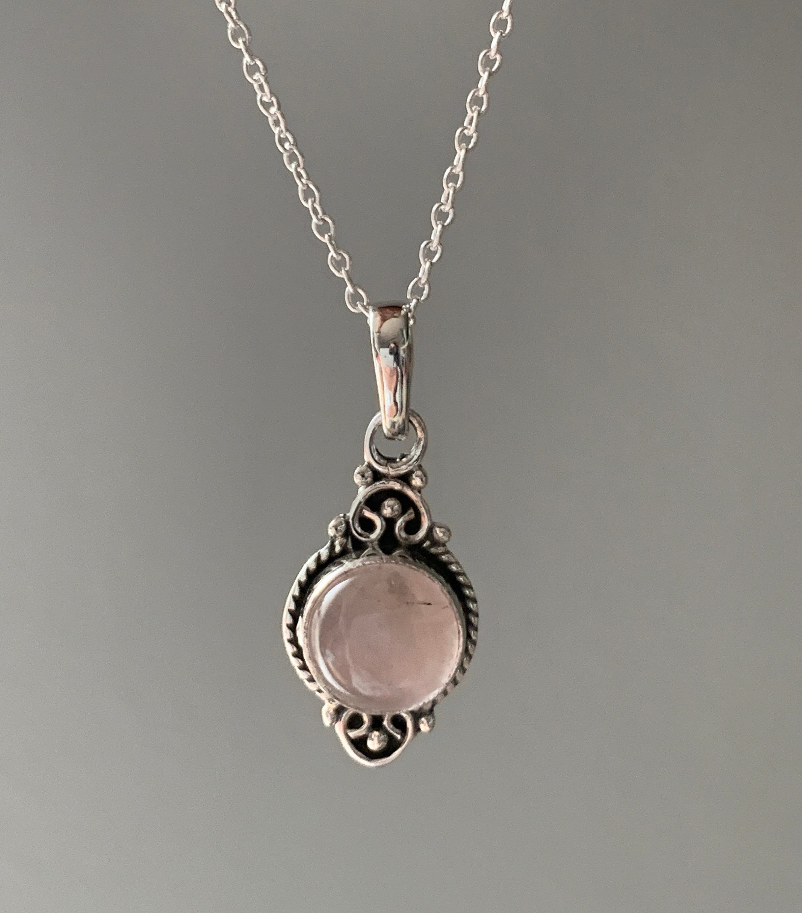 Rose Quartz Necklace Delicate Necklace 