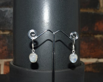 Moonstone silver earrings, Teardrop Rainbow Moonstone pendant, Moonstone, Moonstone necklace, Moonstone birthstone