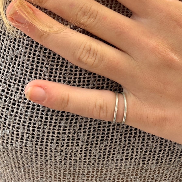 Pinky, Midi, Toe ring, Doble  band pinky ring, Adjustable double band ring, Sterling silver pinky ring, Double band midi ring