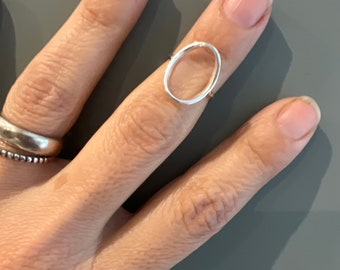 Sterling Silver Open Circle Ring: Minimalist  Beach Jewelry