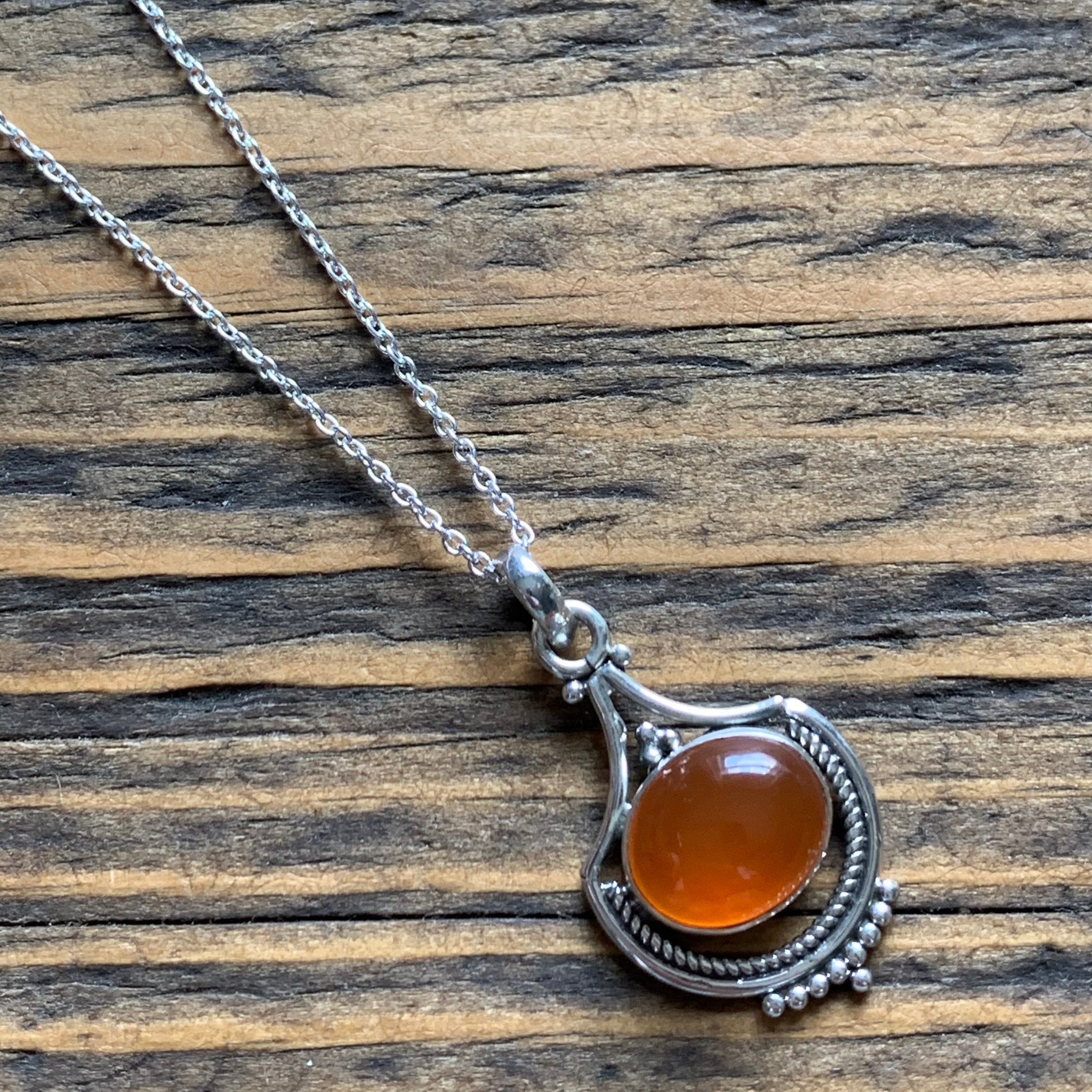 Carnelian Necklace, Sun Necklace, Boho Necklace, Carnelian
