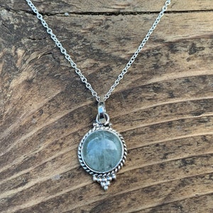 Aquamarine necklace, Delicate Necklace, Boho necklace, Aquamarine necklace, March Birthstone, Sterling silver