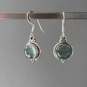 Aquamarine earrings, Boho aquamarine earrings, Boho dangle aquamarine earrings, Dangle flower earrings, Aquamarine birthstone