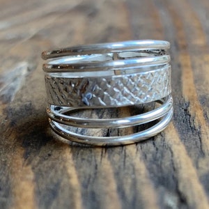 Anello regolabile in argento sterling per il pollice: stile boho massiccio