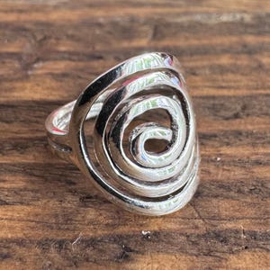 Spiral Sterling Silver Ring, Spiral Statement ring