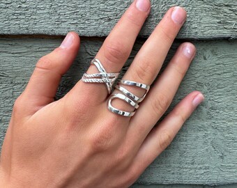 YADOCA Ring Zilver 925 Dames Verlovingsring Trouwringen Verlovingsringen Vrouwen Duim Ring Eenvoudige Band Zilveren Gouden Ring voor Dames Sieraden Geschenken voor Vrouwen Maat 49-62, Sterling zilver