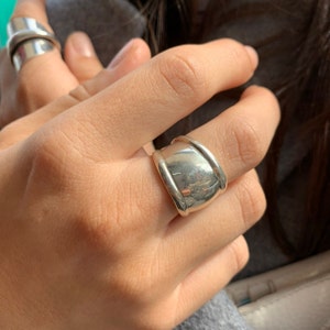Adjustable Sterling Silver Thumb Ring: Chunky Band Design
