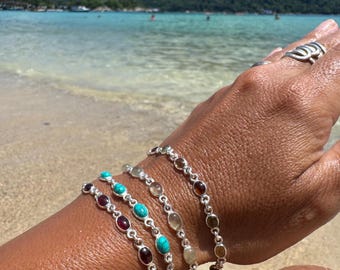 Dainty Citrine Sterling Silver Bracelet: Minimalist Jewellery
