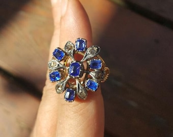 Victorian Sapphire and Diamond Ring