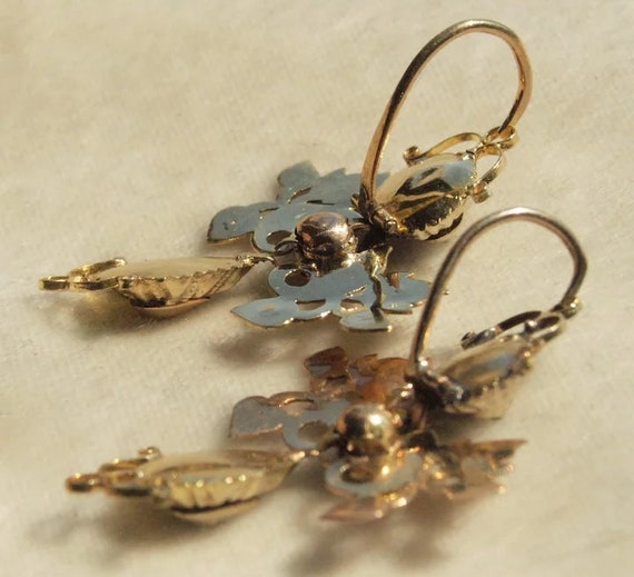 Exceptional 18th Century Diamond Drop Earrings - image 5