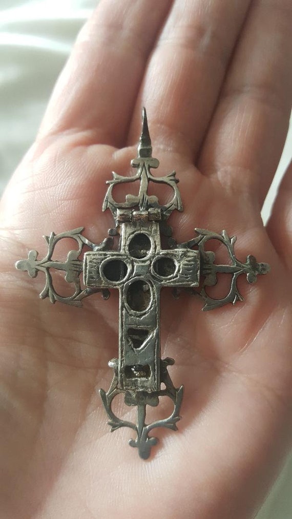 Sterling silver pectoral cross hotsell