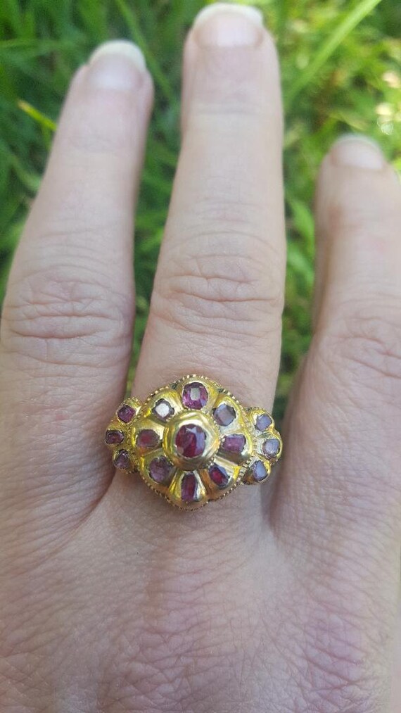 18Th Century Portuguese Ruby Ring - image 2